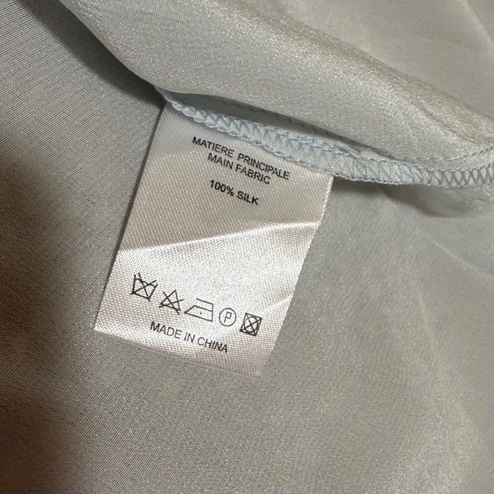 The Kooples sky blue 100% silk button down shirt / blouse, size M, new - Picture 6 of 6